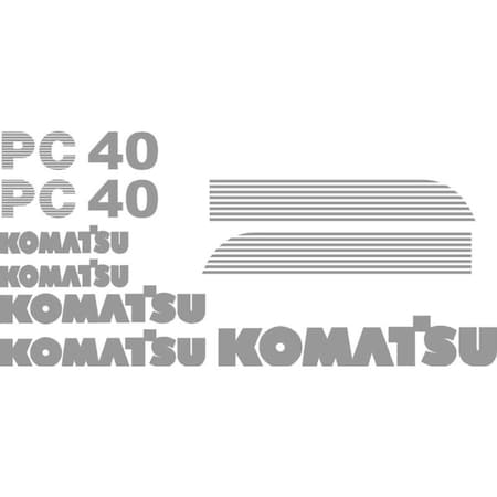 Aftermarket PC 40 NS Komatsu Excavator Decal Set KMPC40NS-7DECALSET